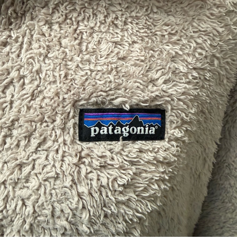 Patagonia Sherpa Fleece Pullover Medium Taupe Quarter Zip Cozy Jacket Top - Picture 4 of 12